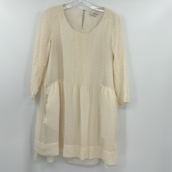 Madewell Ivory Etude Silk Swiss Dot Mini Dress Sm - Picture 3 of 7